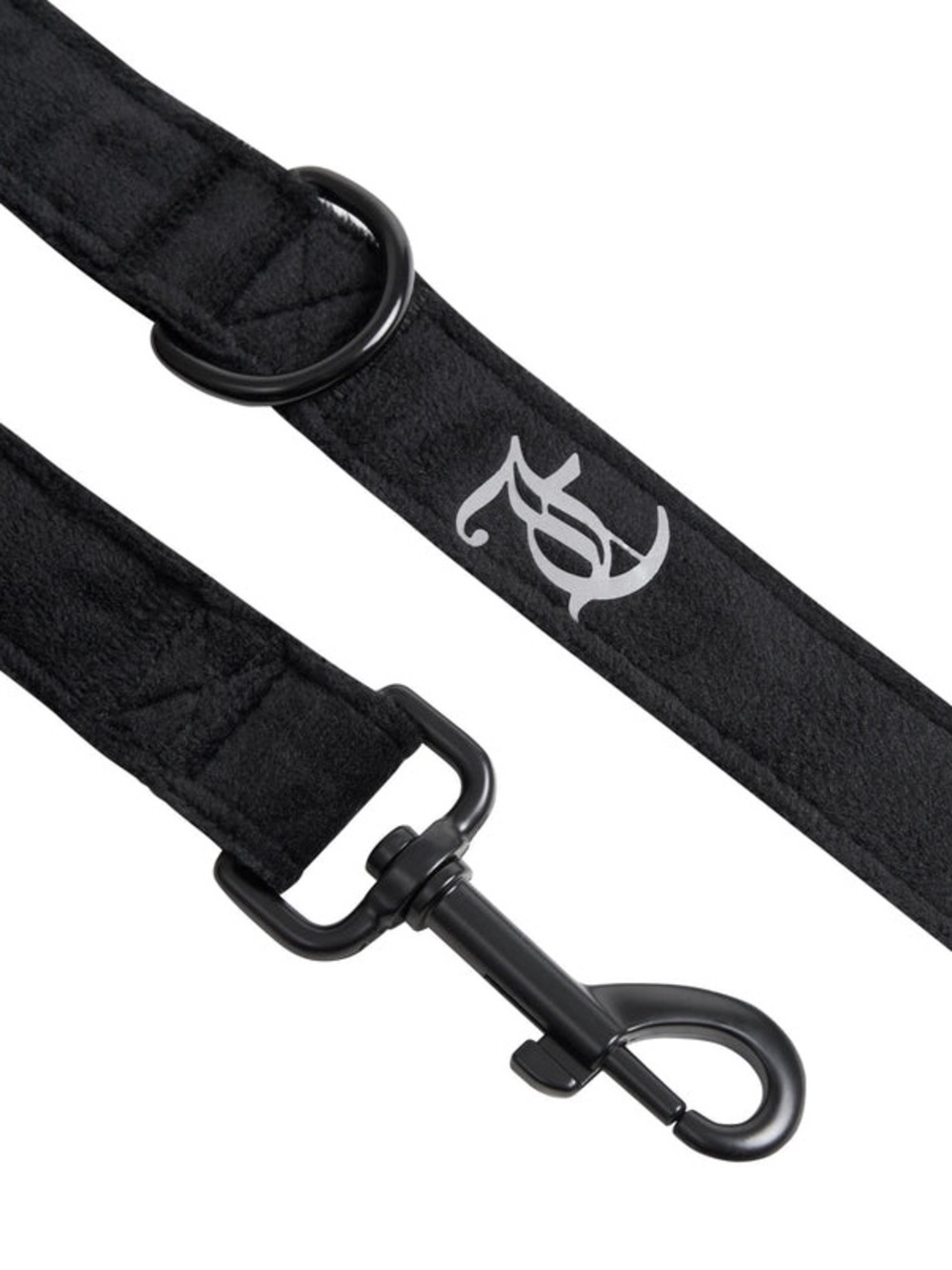 🐕NEW Juicy Couture Black Velour Pet Leash 6 Ft Dog Leash Heavy Duty Hardware
